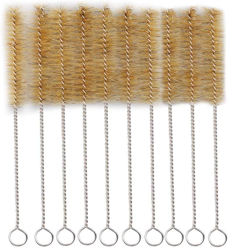 Tube Bottle Wash Cleaning Brush 9.5 Inch. Tan Bristles Radial Tip for Lab Set Chemistry Test, 15 Pack