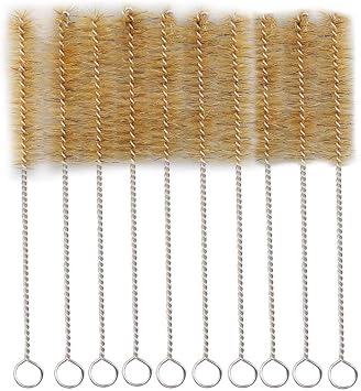 Tube Bottle Wash Cleaning Brush 9.5 Inch. Tan Bristles Radial Tip for Lab Set Chemistry Test, 15 Pack