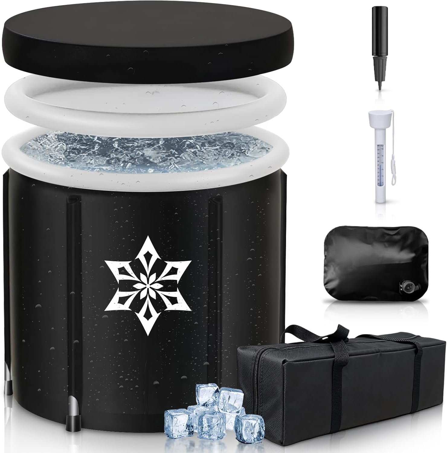 Eisbad Tonne mit Kühlsystem (80 cm Ø) XL
