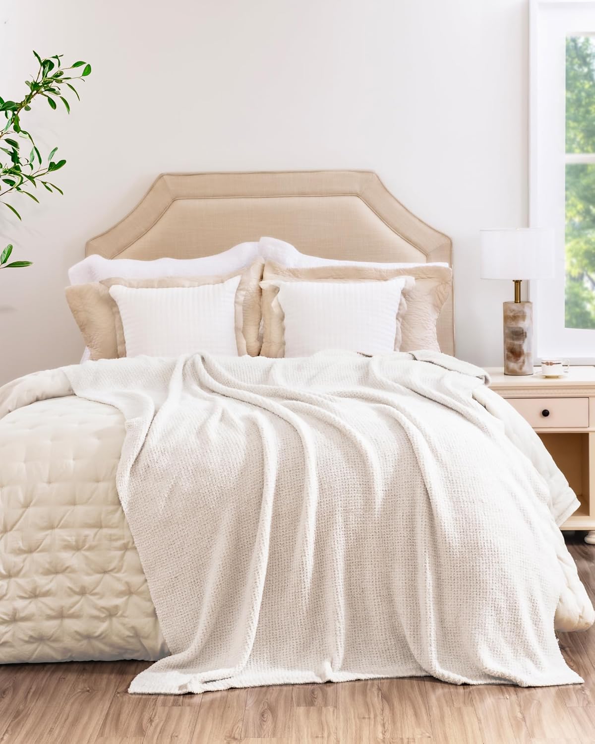 Buttery Soft Knit Throw Blanket for Couch, Reversible Fuzzy Knitted Blanket, Cozy Warm Plush Lightweight Decorative Throw for Sofa Bed, 60x80in, Sage