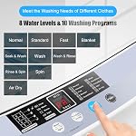 COSTWAY Portable Washing Machine, 12 Lbs Capacity Full-automatic Washer with 10 Wash Programs, LED Display, 8 Water Levels, Compact Laundry Washer and Dryer Combo for Home, Apartment, Dorm, RVs
