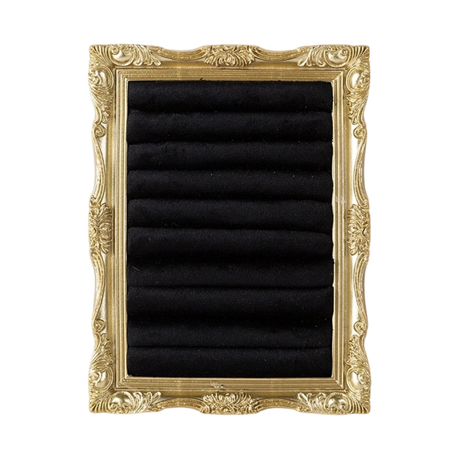 Jazuaiao Artistic Resin Tray with Soft Velvety Finish and Photo Frame Design Velutinous Jewelry Organizers Fashion Showcase Artistic Tray