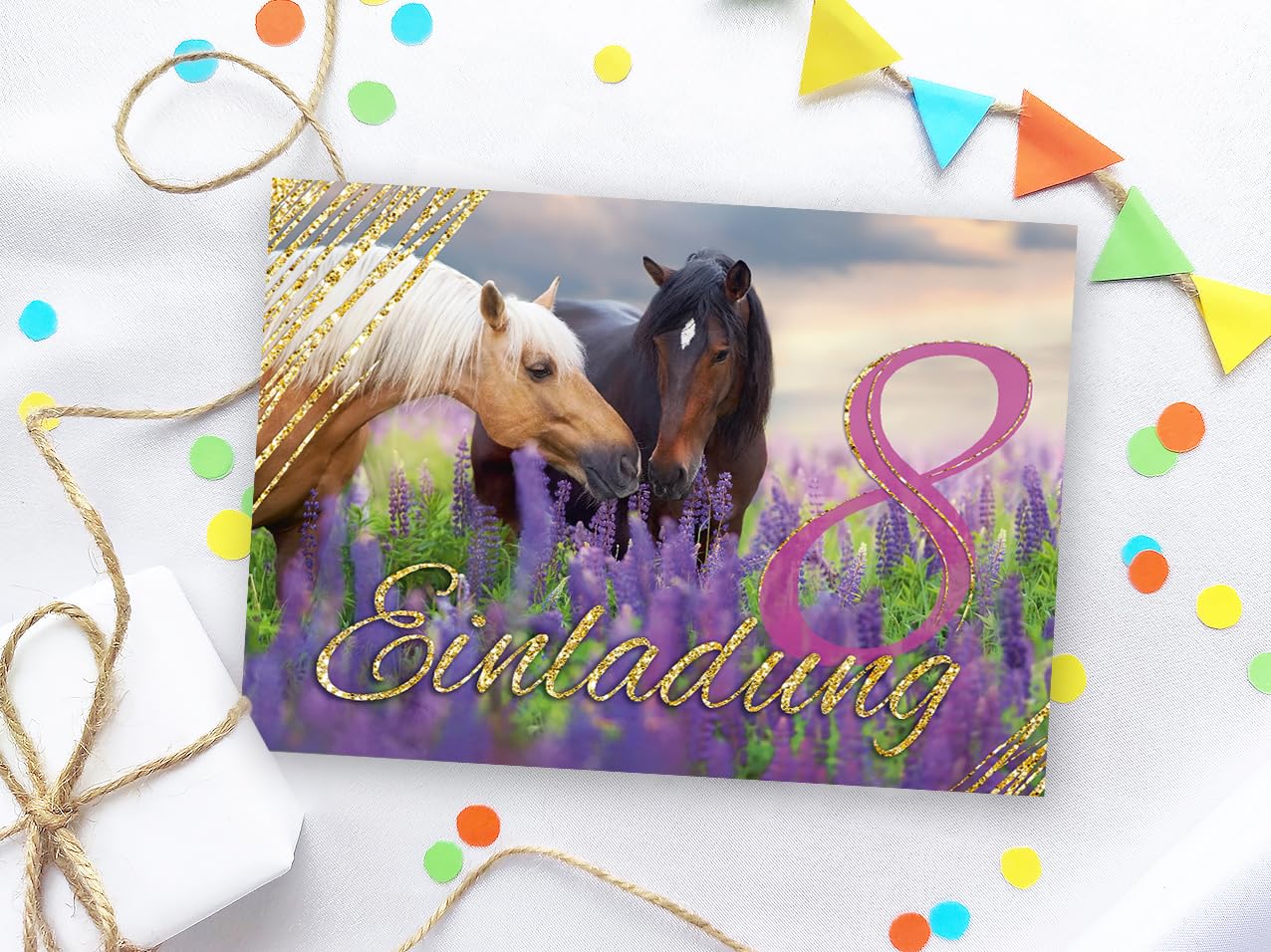 Biglietti Invito 8° Compleanno Minkocards - Set Da 12 Con Buste Per
