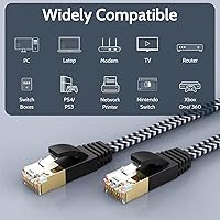 Vista 7 de Cable Ethernet Cat 7. Cable de Internet trenzado de nailon Cat 7. Cable de Ethernet. Cable de red RJ45. Cable LAN Cat7 para PC, Mac, router