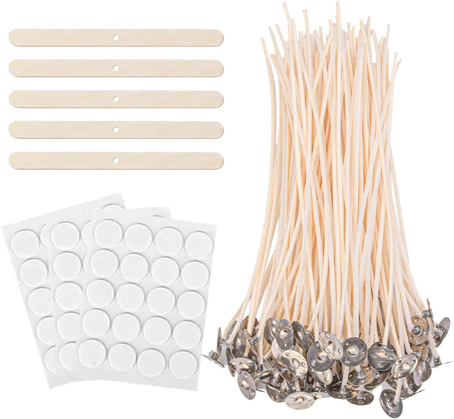 Gazechimp Kerzendochte 100 Stück - Flachdocht Mit Fuß Für Kerzenmachen