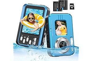 4K Waterproof Camera, Underwater Digital Camera for Snorkeling with 48MP 16X Zoom and Dual Screens