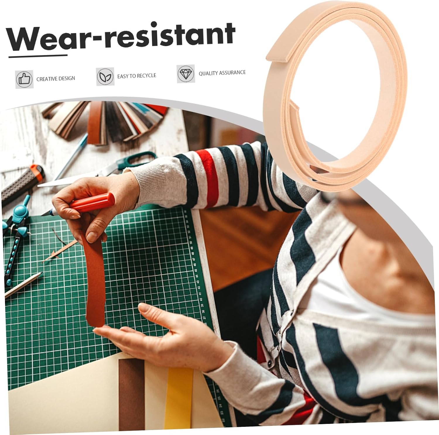 OSALADI 3pcs Leather Strip for Craft Projects Wide Vegetable-Tanned Leather Belt Material for Bags Home Decor and Accessories Approx