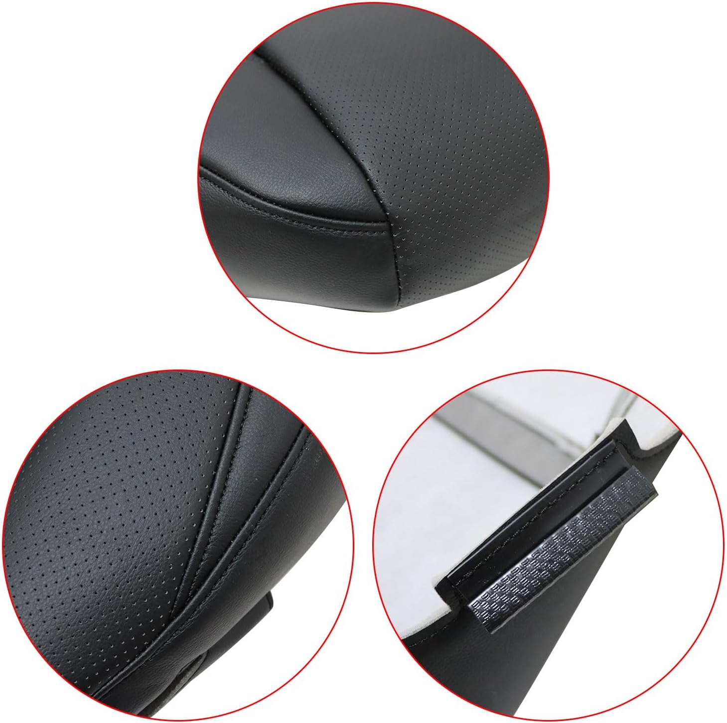 SecosAutoparts Passenger Side Bottom Replacement Seat Cover Perforated Leather Black Compatible with Lexus ES350 2007 2008 2009 2010 2011 2012