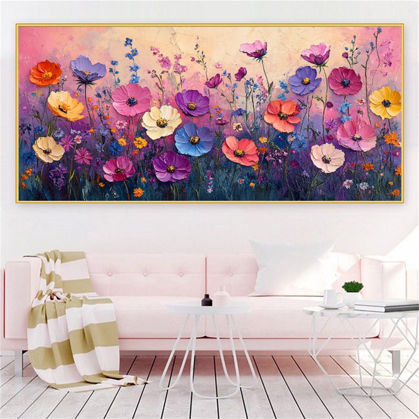 Peinture Numero Adulte paysage, Peinture par Numero Adulte Enfant, fleurs Paint by Numbers Kit Numéro d'Art Kit Grand, Peintures et Pinceaux pour Decoration Noel Decoration Chambre 70x140 cm Z-989