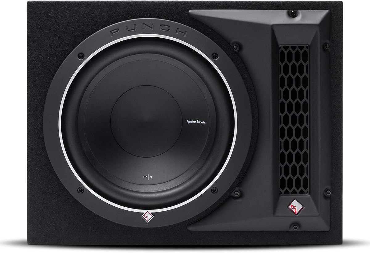 Rockford Fosgate Punch P1-1X10 Loaded 10" Subwoofer in Ported Enclosure | Single, P1 Series Woofer