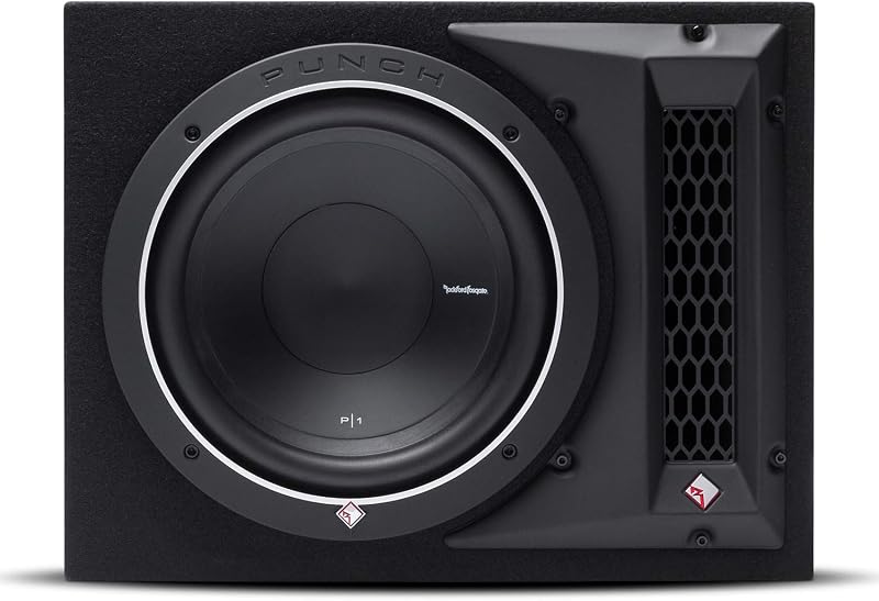 Rockford Fosgate Punch P1-1X10 Loaded 10" Subwoofer in Ported Enclosure | Single, P1 Series Woofer