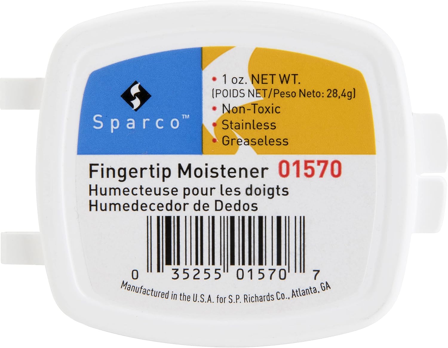 S.P. Richards Company Sortkwik Fingertip Moistener, Nonskid Base, 1 oz