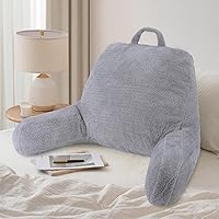 Vista 6 de Blissful Diary Plush Velvet Reading Pillow for Kids/Teens/Adults, Back Rest Pillow for Sitting Up in Bed with Shredded Memory Foam, Includes Arms