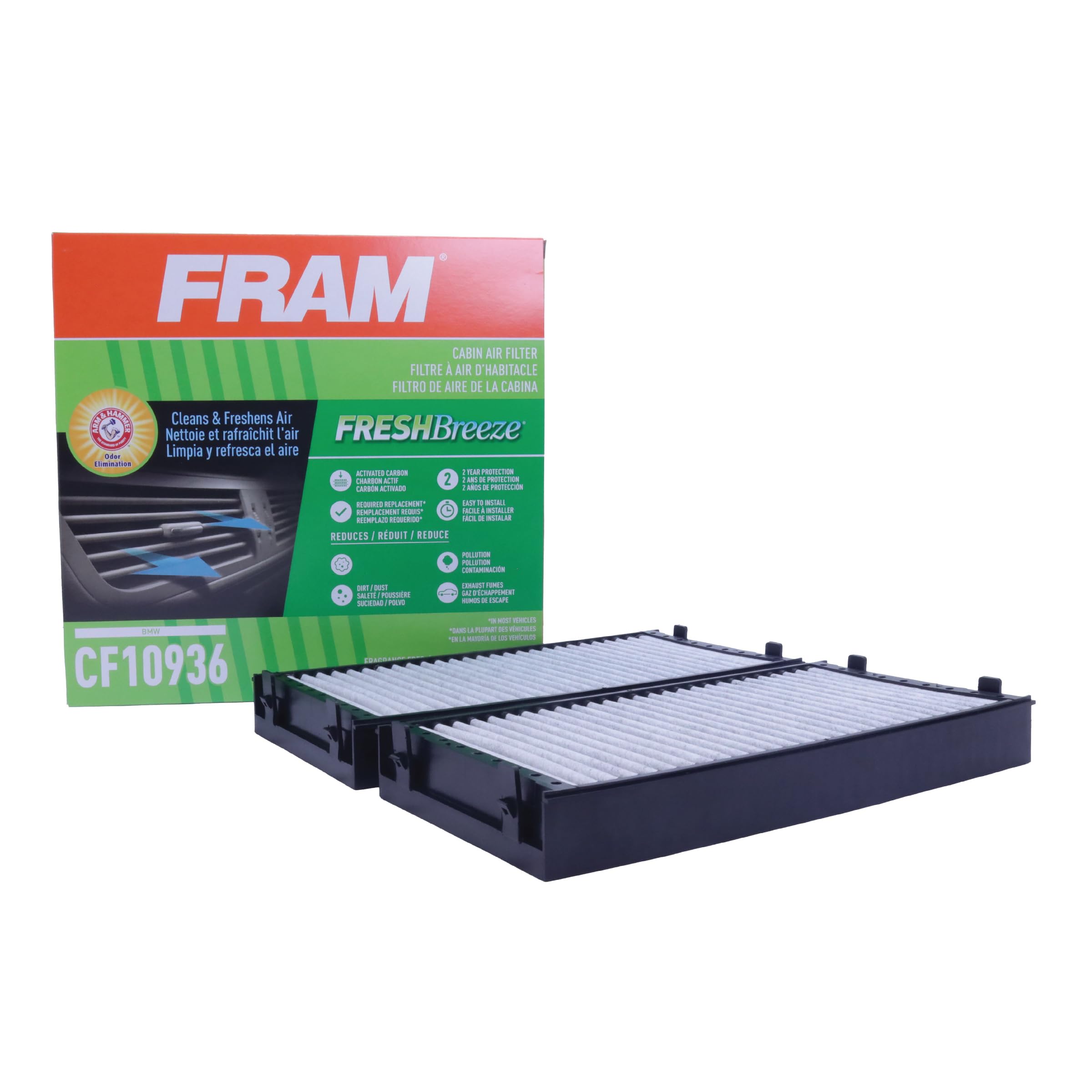 Fram BMW Araçlar için Kol ve Çekiç Kabinli Taze Esinti Kabin Hava Filtresi, CF10936