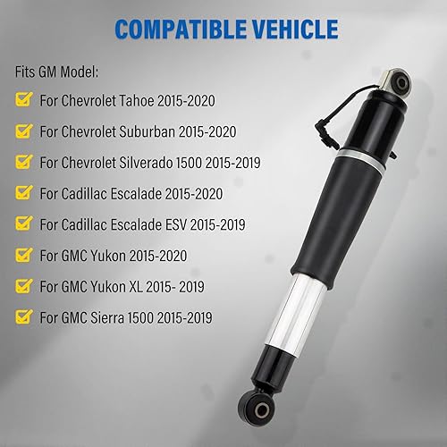 Miniatura 3 de 84176675 23151122 23267007 23290661 Par de amortiguadores de aire trasero con repuesto eléctrico para Chevrolet Tahoe Suburban Cadillac Escalade ESV
