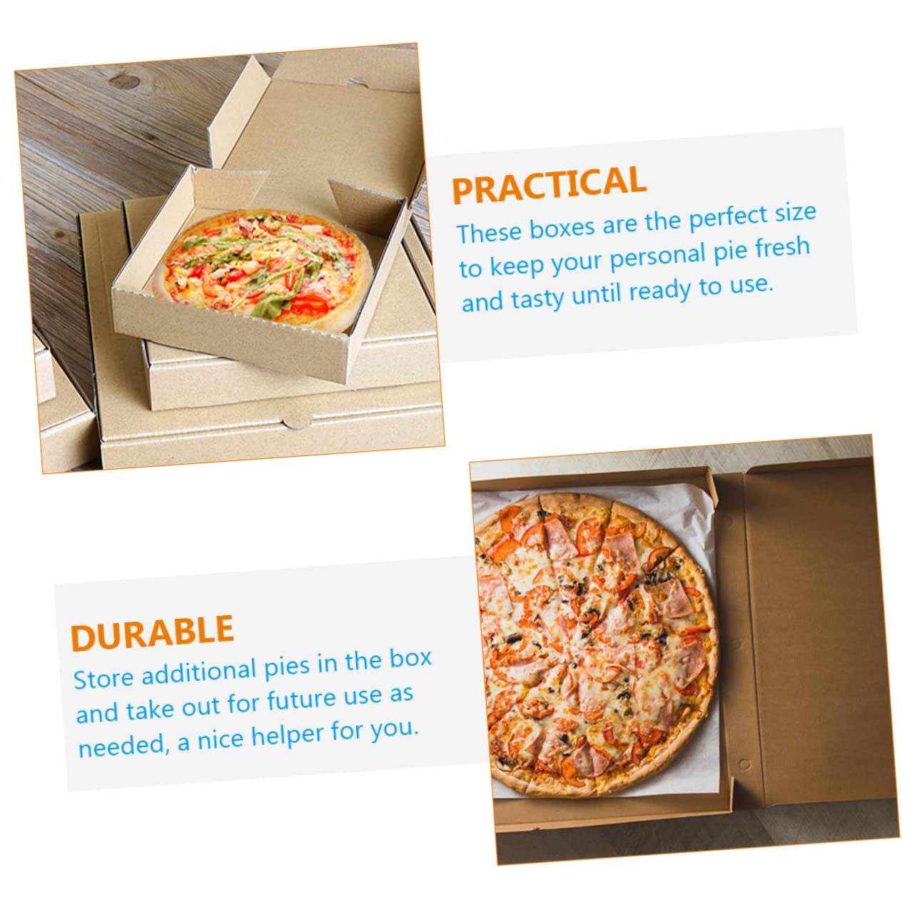 Alipis 15pezzi Scatola Pizza Quadrata in Carta Ondulata Contenitori Per Pizza Da Asporto Scatole Per Usa e Getta Scatole Asporto
