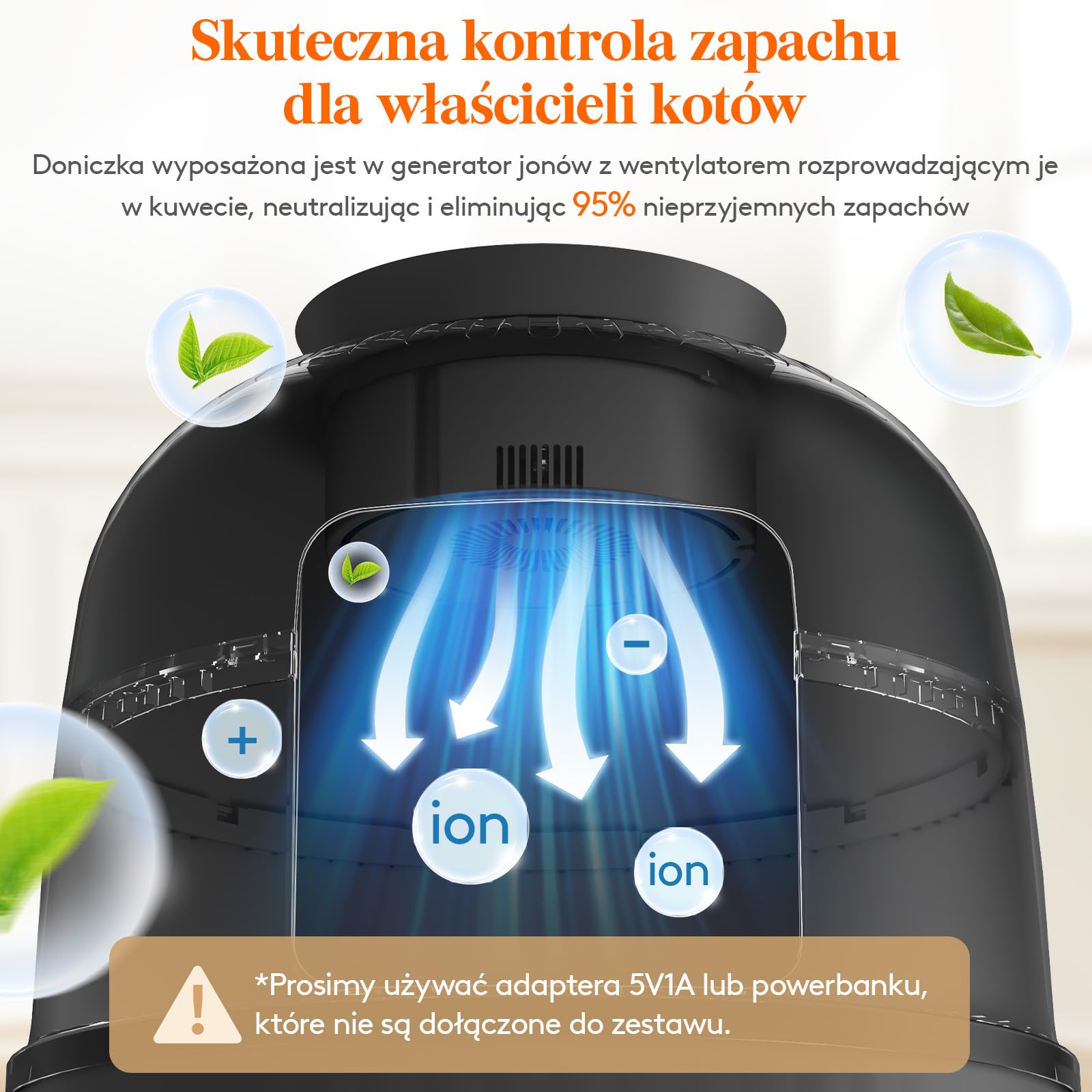 Lifewit Kuweta dla kotów z systemem usuwania zapachów, ukryta kuweta ze sztuczną rośliną i szufelką do salonu, sypialni, narożnika, czarna