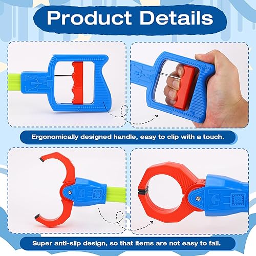 Miniatura 5 de Tbest Juguete agarrador de mano, juguete de agarre de garra para niños, robot flexible para recoger y agarrar fácilmente, recogedor de basura y