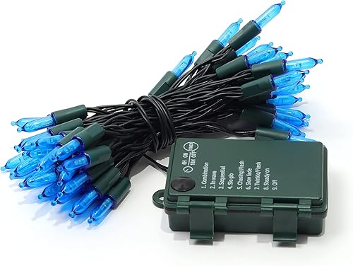 Miniatura 14 de WATERGLIDE Paquete de 2 50 luces LED de Halloween al aire libre, 16 pies con 8 modos, luces de árbol impermeables que funcionan