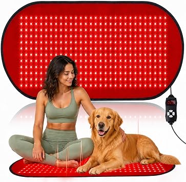 39.4"*23.6" Red Light Therapy Pad for Dogs Body, 360 LED Beads, 660nm and 880nm, Red Light Therapy for Dogs, Equipped with Timing Function and Controller, Suitable for the Dogs Back, Waist, and Legs