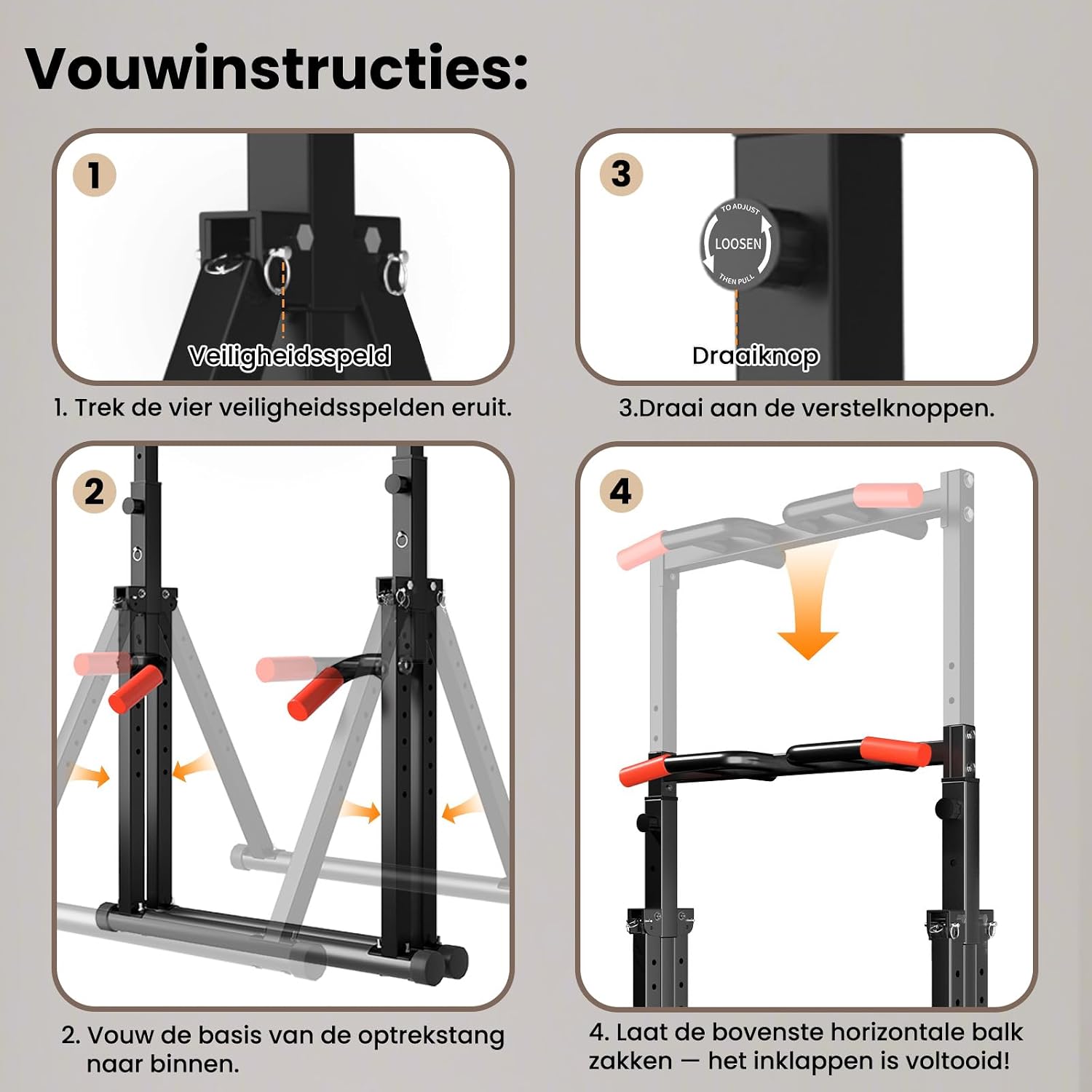 barre traction pliable – vue détaillée