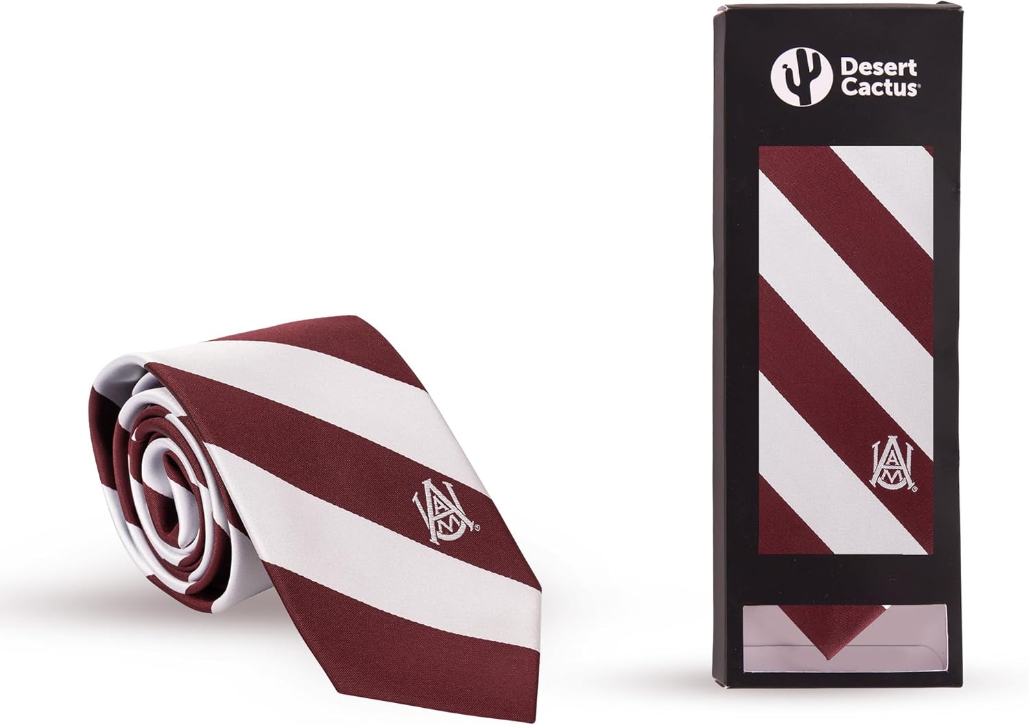 Desert Cactus Alabama A&M University Neck Tie AAMU Bulldogs 100% Polyester Necktie with Logo, Officially Licensed (Style A) - Image 4