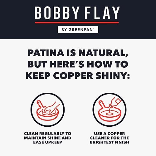 Miniatura 7 de GreenPan x Bobby Flay 8 piezas de ollas y sartenes recubiertas de cobre, juego de ollas de inducción, marcas de medición, base y interior de acero