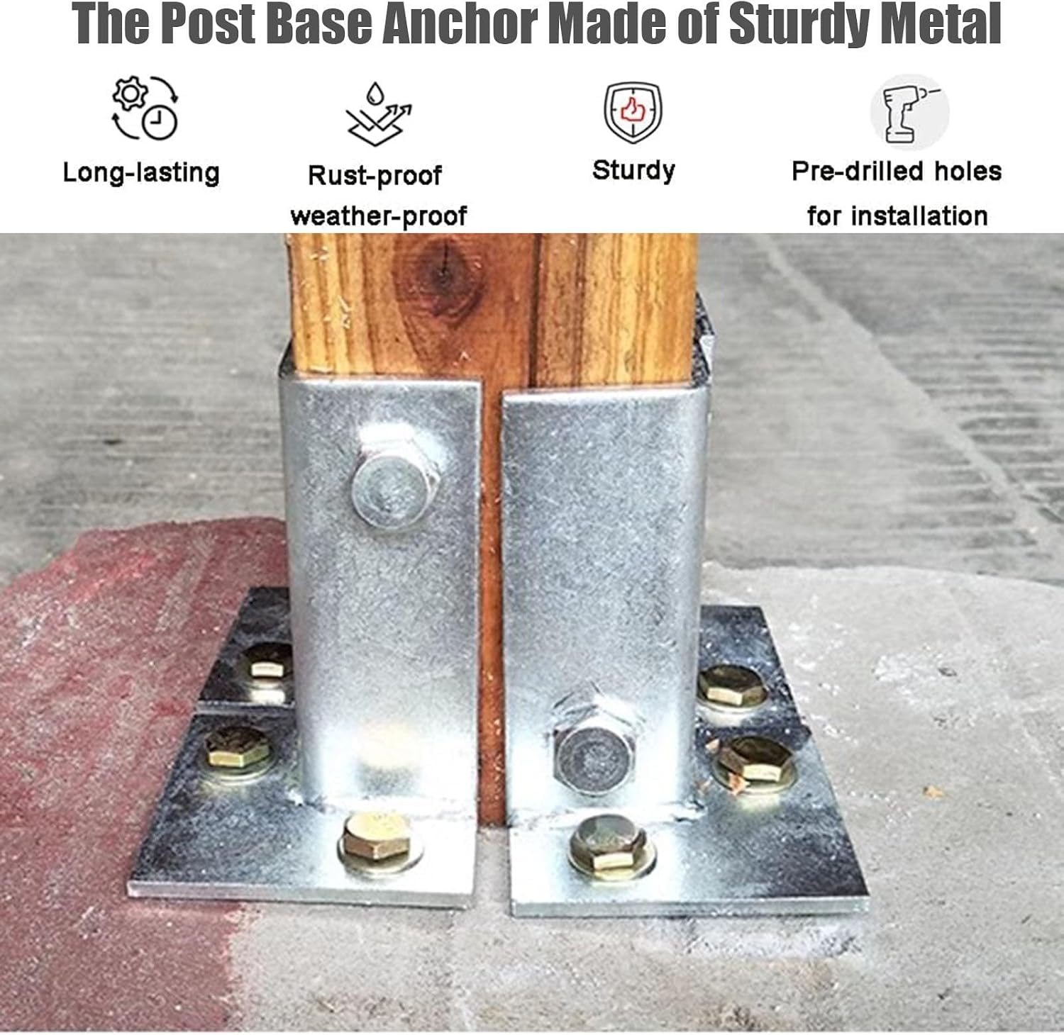 Heavy Duty Adjustable Fence Post Holder/Support Base