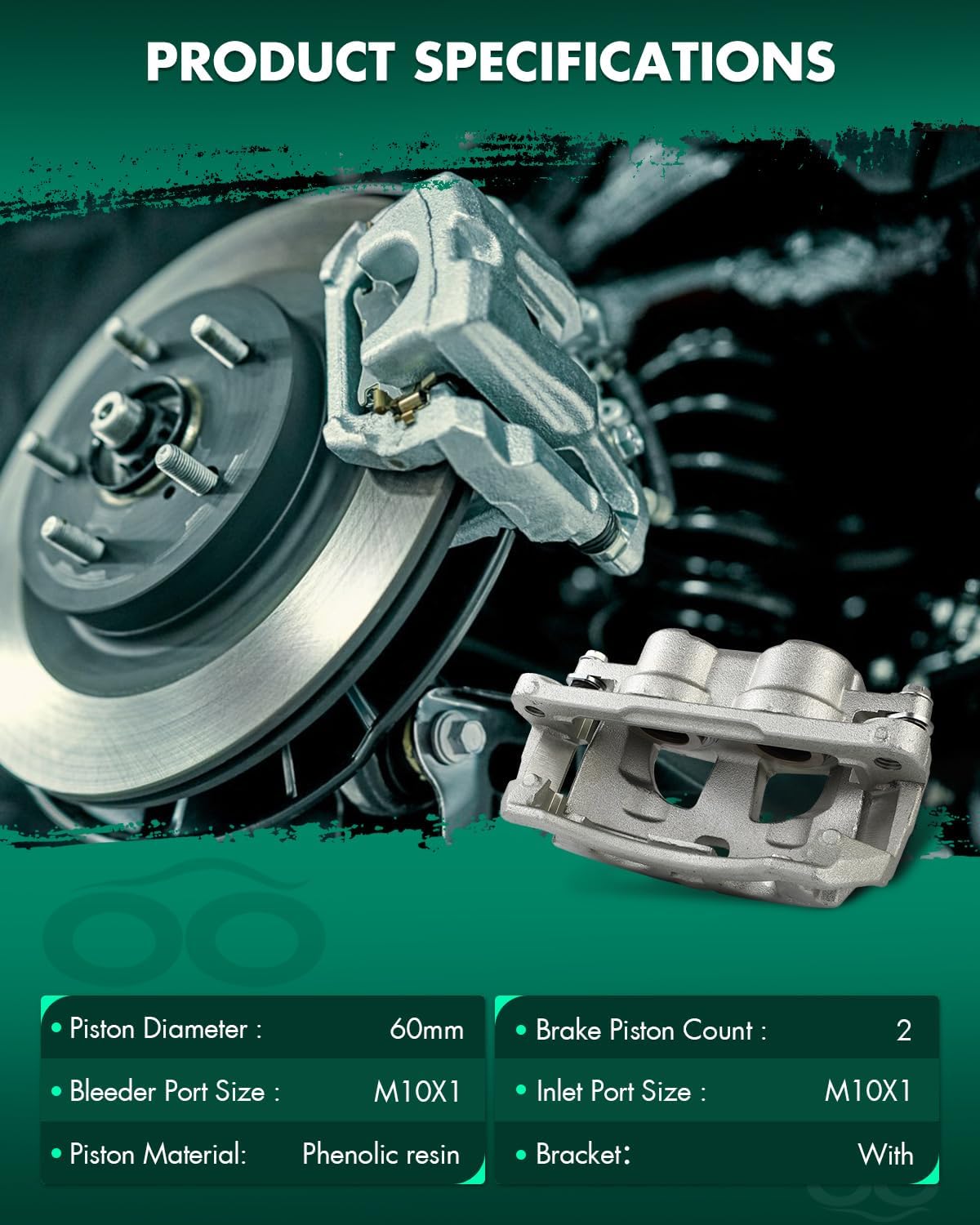 SCITOO 18B5173 18B5172 Front Left & Right Disc Brake Calipers Assembly w/Bracket For Dodge For Ram 2500/For Ram 3500/For Ram 4000,For Ram For 2500/For 3500/For 4000