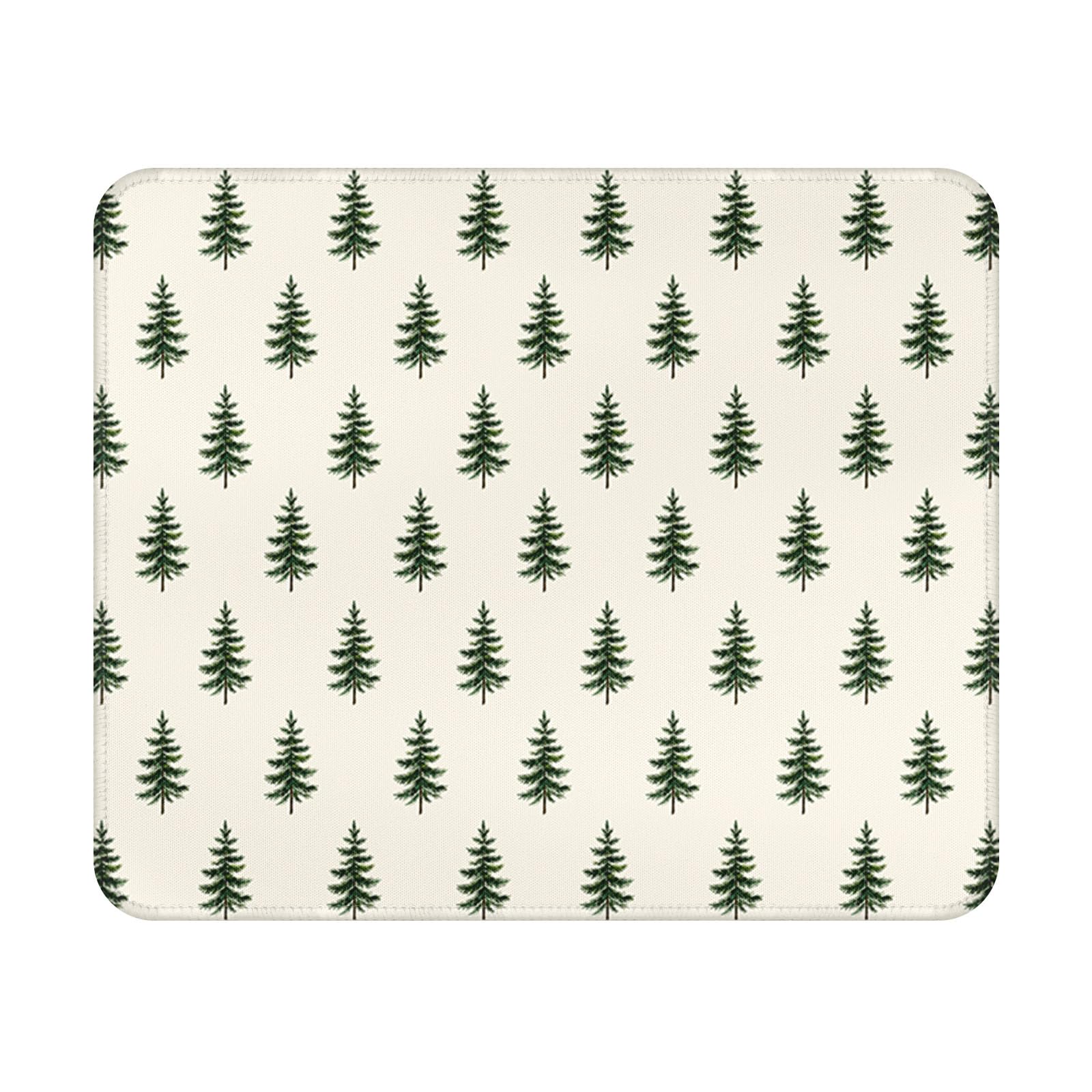 Winter Pine Tree Mouse Pad 9.5x7.9 Inch with Anti-Slip Rubber Base