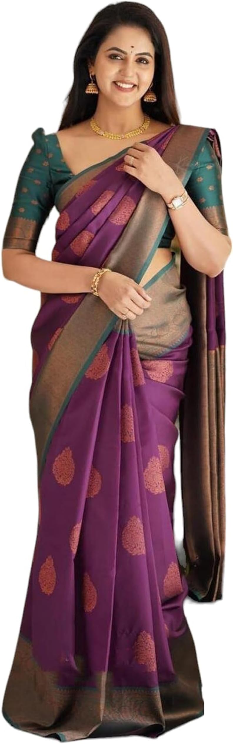 IMTRA FASHIONBanarasi Jacquard Saree for Women with Unstitched Blouse Piece