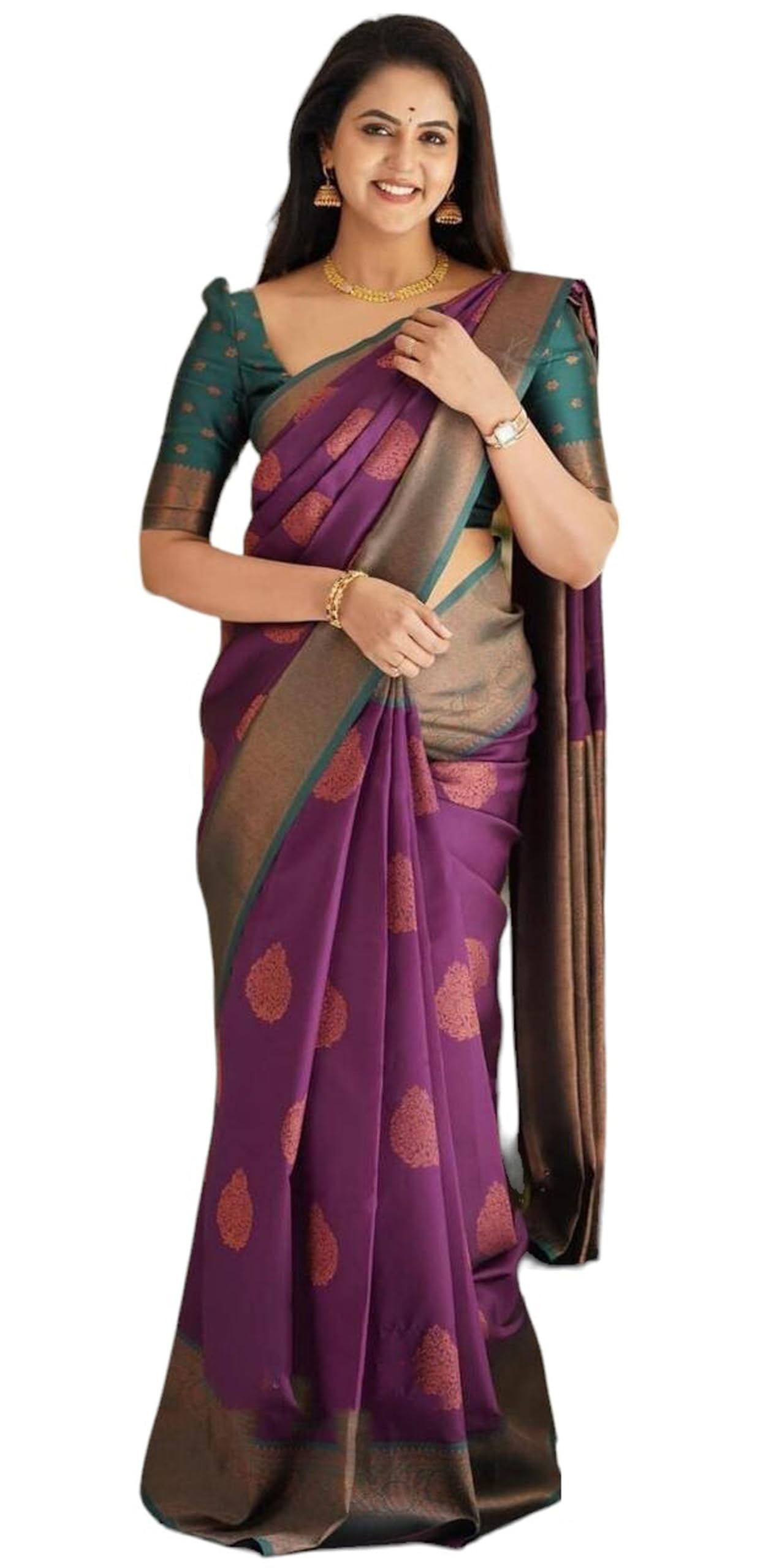 IMTRA FASHIONBanarasi Jacquard Saree for Women with Unstitched Blouse Piece