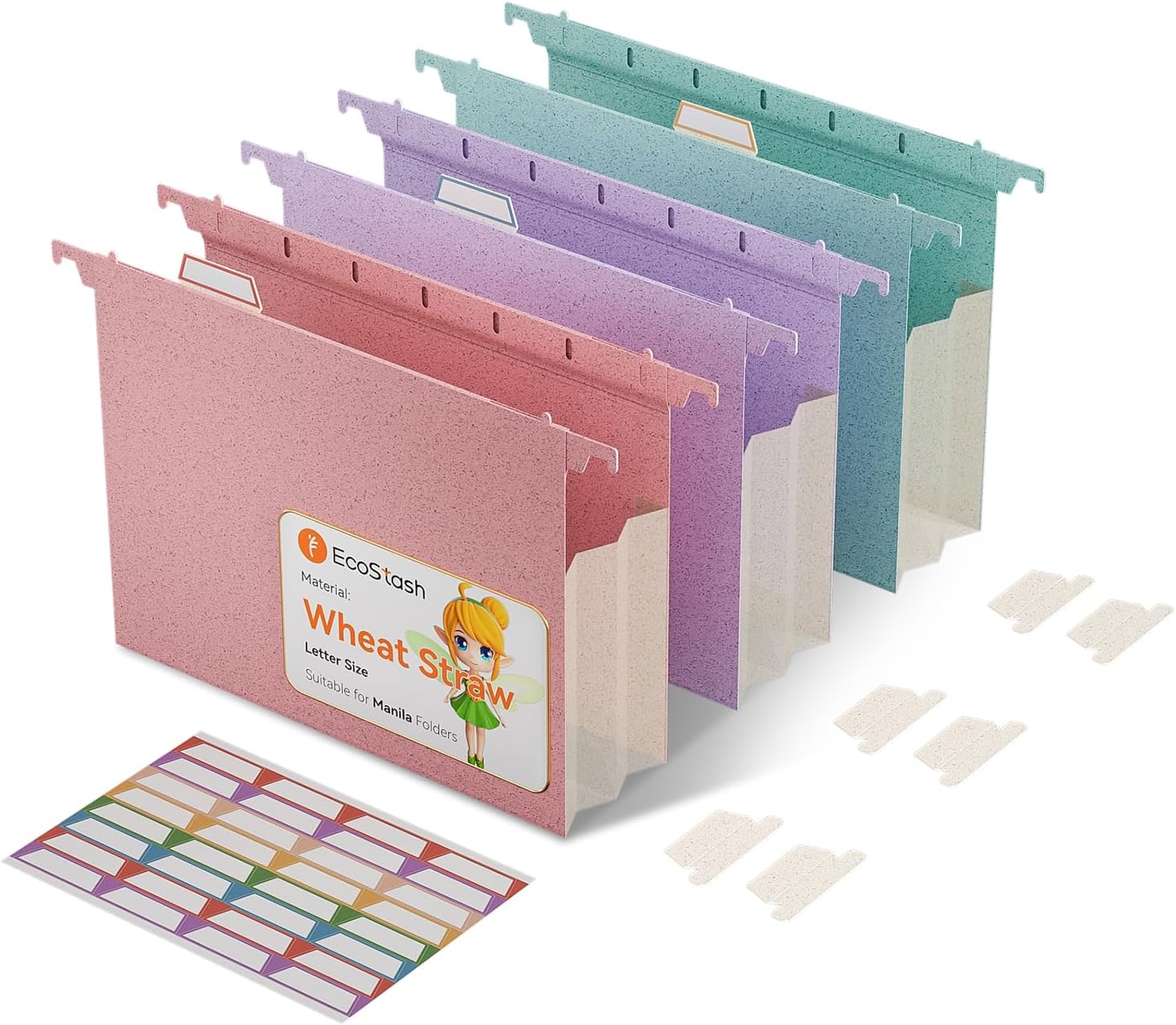 Wheat Straw Expanding Hanging File Folders – 3.15″ Large Capacity, Letter Size for Filing Cabinets, Tax, Bill & Contract Storage – 100% BPA-Free, Eco-Friendly Office & Home Organizer-3 Packs