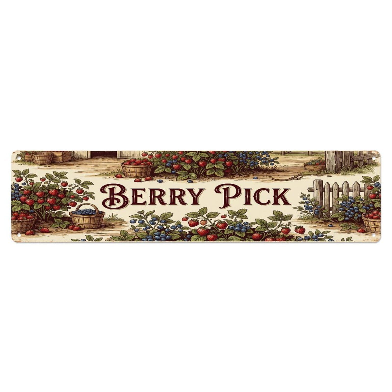 Xanthor Style Metal Tin Sign Vintage Yard Berry Farmhouse Funny Fruit Backyard Farm