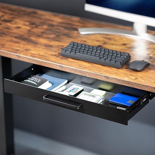 Miniatura 3 de VIVO DESK-DR22H-B - Organizador de almacenamiento deslizante para debajo del escritorio, 22 pulgadas, cajón con asa de tirar, negro, DESK-DR22H-B