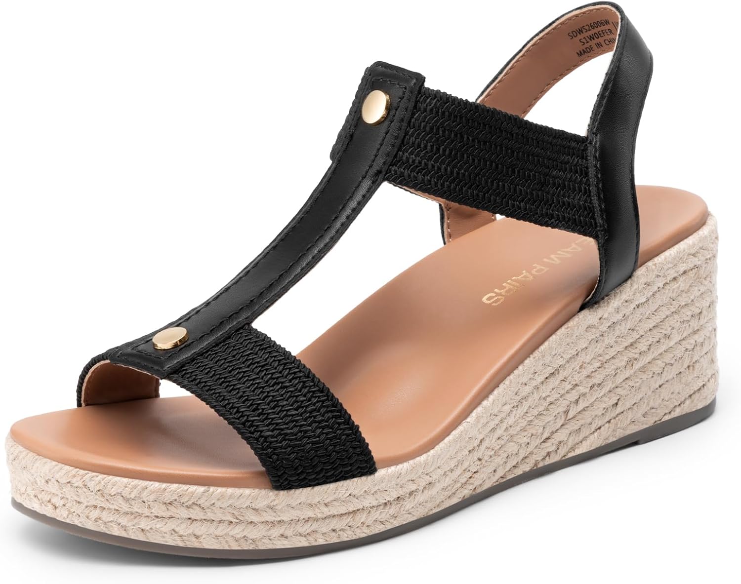 DREAM PAIRS Women's Wedge Sandals Open Toe Espadrilles Sandals Comfortable Dress Casual T-strap Platform Wedges with Arch Support for Walking Beach Summer Shoes