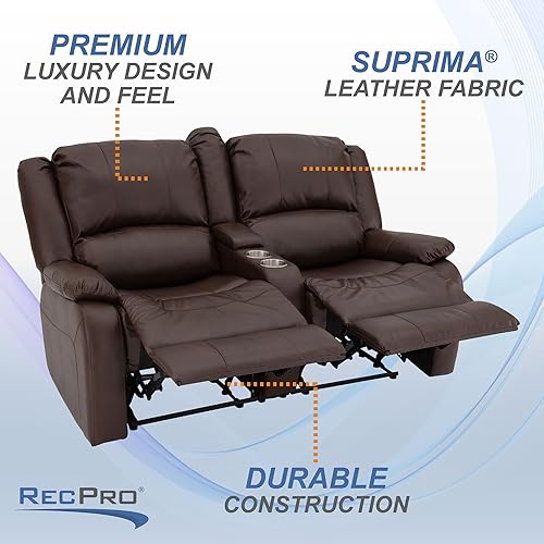Miniatura 60 de RecPro Charles Collection sofá doble de 67 pulgadas con respaldo reclinable para caravana o cámper, mueble, sillón doble