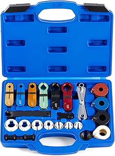 Orion Motor Tech Master Quick Disconnect Tool Set, 25pc Line Disconnect Tool Kit for A/C Fuel & Transmission Systems, Fuel Line Disconnect Tools for Mechanics Compatible with Ford Chevy GM More, Blue