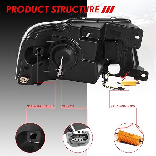 Miniatura 3 de Auto Dynasty Proyector LED DRL de señal de giro secuencial compatible con Ford F-150 Lincoln Mark LT 04-08, lado del conductor y del pasajero,