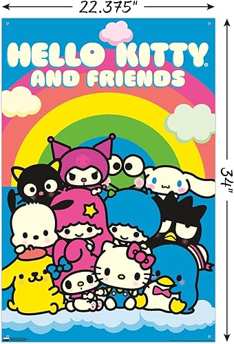 Miniatura 3 de Trends International Neon - Póster de pared de neón de Hello Kitty y sus amigos