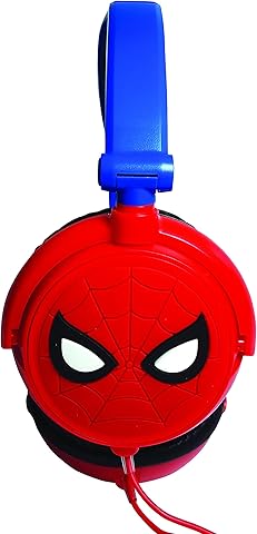 Lexibook Marvel Spider-Man Peter Parker Stereo Headphone, kids safe, foldable and adjustable, red/blue, HP010SP