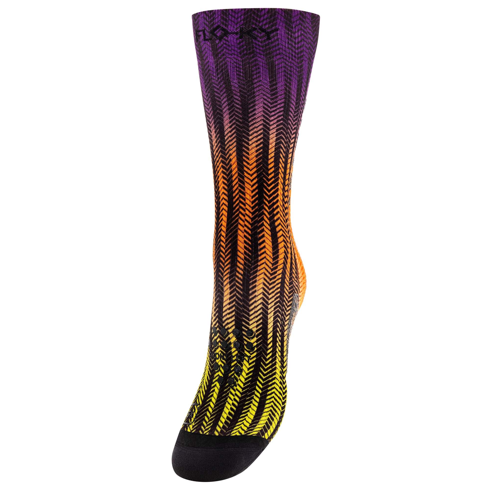 FLOKY - S-mash - Delhi - Biomechanische Sportsocken - Schwarz/Gelb - Größe L/XL - T3