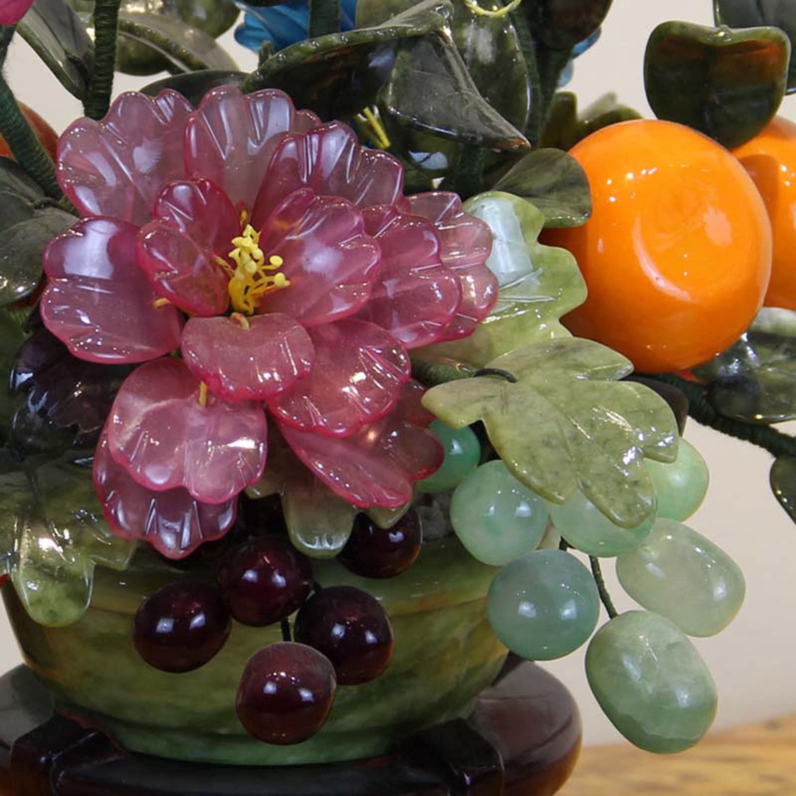 Alberi Artificiali Bonsai Artificiali Bonsai creativi con Fiori di Giada e Cesto di Frutta Decorazione di Piante finte - Piante da Appartamento Artificiali in Vaso per la Decorazione domesticaPiante