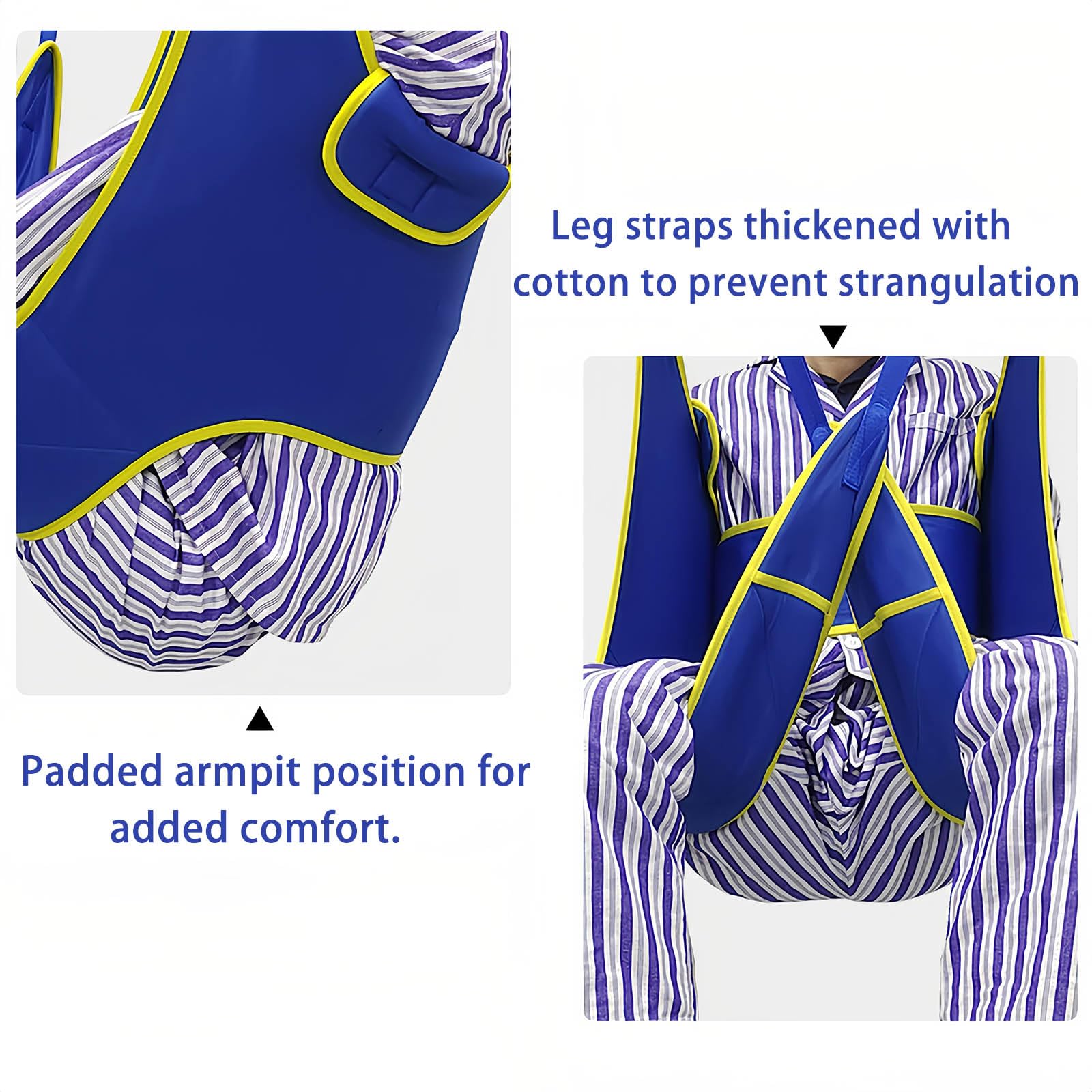 Eslinga de elevación para pacientes, ayuda para aseo, diseño de patas divididas para un levantamiento y apoyo seguros, ideal para posicionamiento de cama y asistencia de espalda
