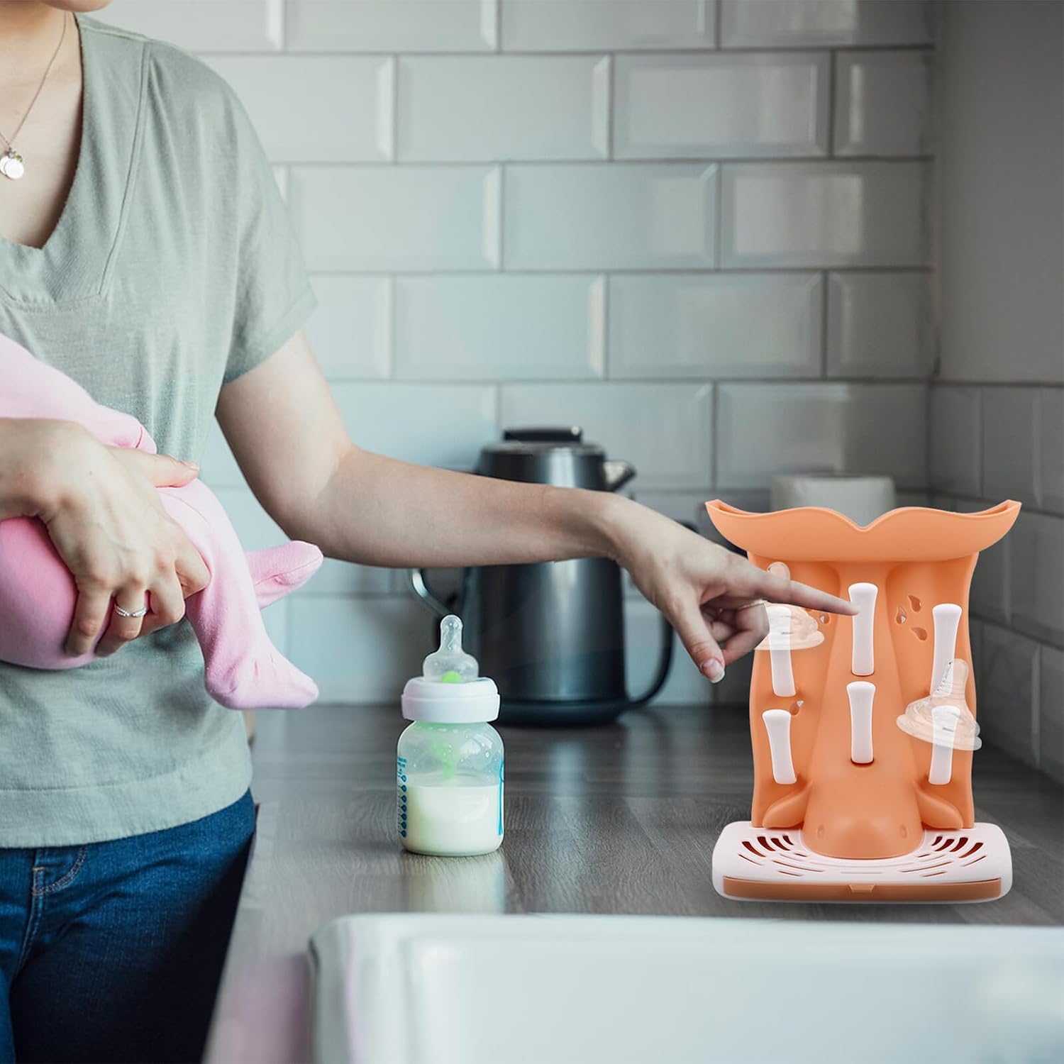 LABRIMP Bottle Drying Rack Nursery Bottle Drying Drainage for Newborn Feeding Accessories