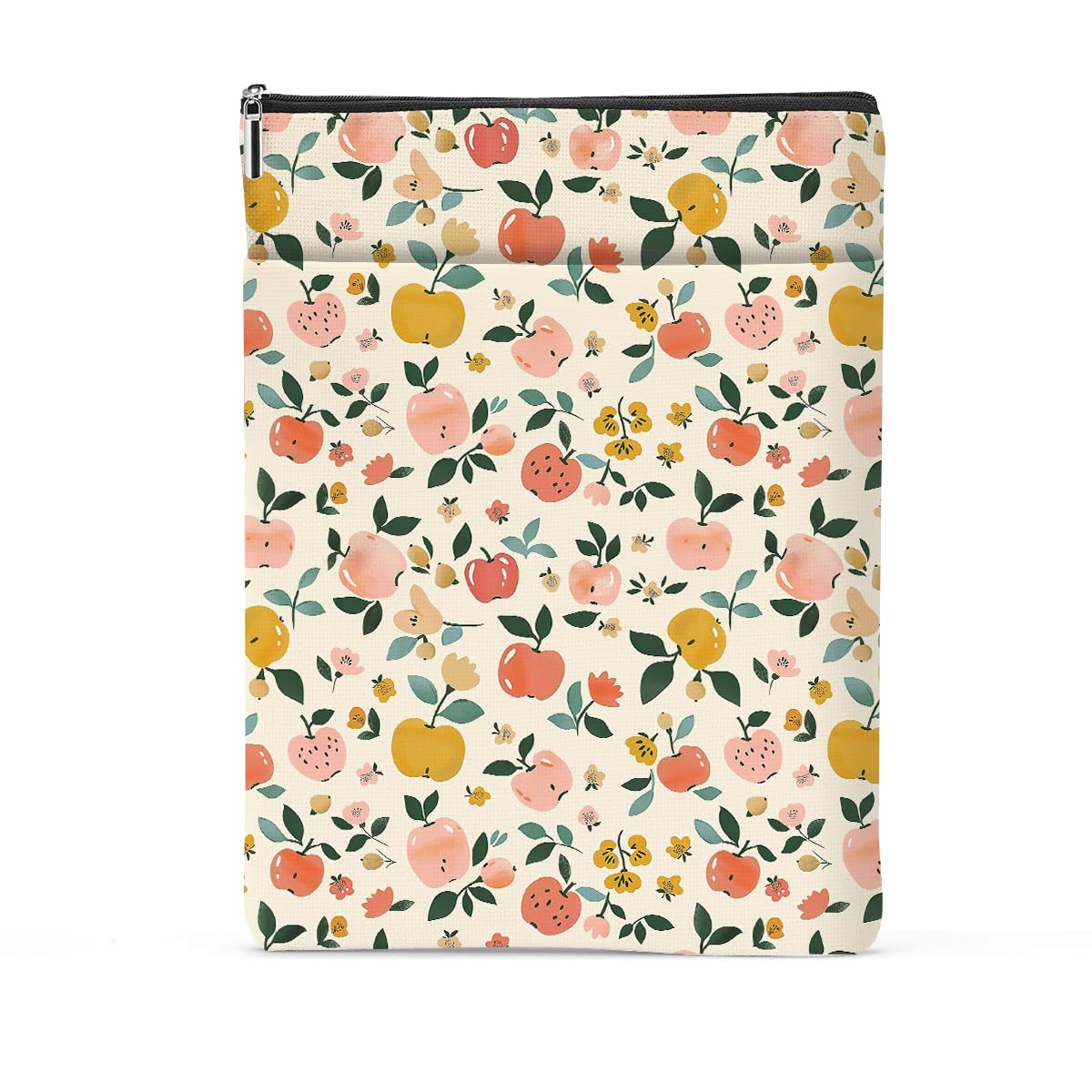 Book Sleeve Books Protector Books Pouch Book Lovers Gifts Bookish Gifts Waterproof Cover with Zipper for Fruit Flower Printed Gift Bag for Women Girl