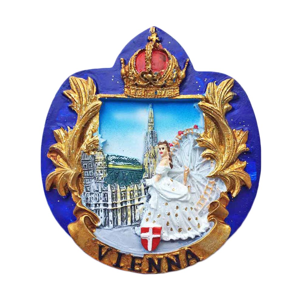 Wedarego Blue Vienna Austria Princess Sissi 3D Refrigerator Magnet Travel Sticker Souvenirs,Home & Kitchen Decoration Austria Fridge Magnet From China