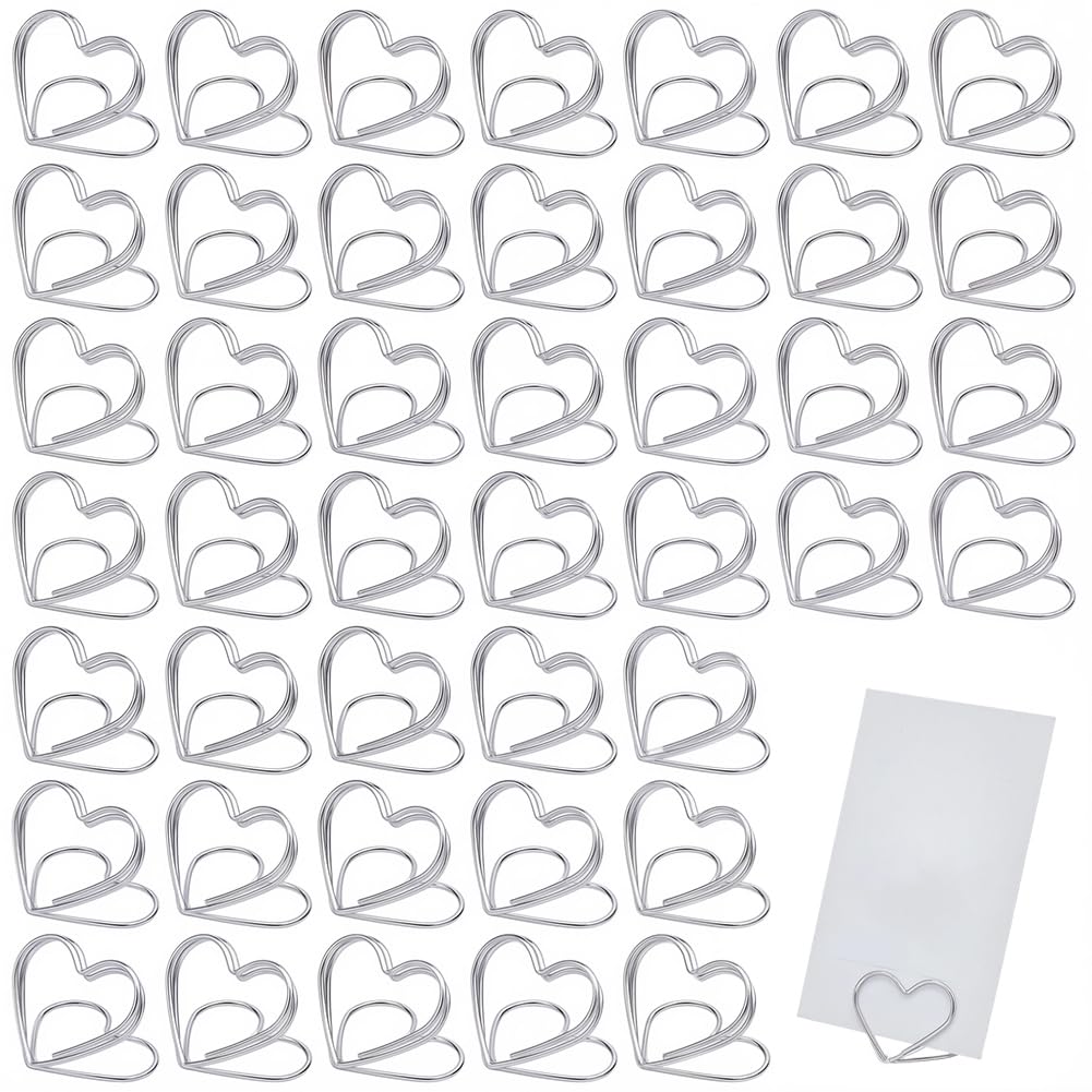 32 pz Segnaposto per Matrimonio Porta Cartellini con Nome Piccolo Supporto in Metallo Argentato Numero Biglietti da Visita Foto Clip per Centrotavola per Matrimonio Addio al Nubilato