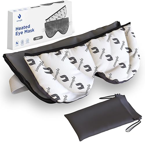 Zomaple Máscara de ojos calentada para ojos secos, mascarilla reutilizable para ojos secos con compresa de calentamiento de calor húmedo, compresión