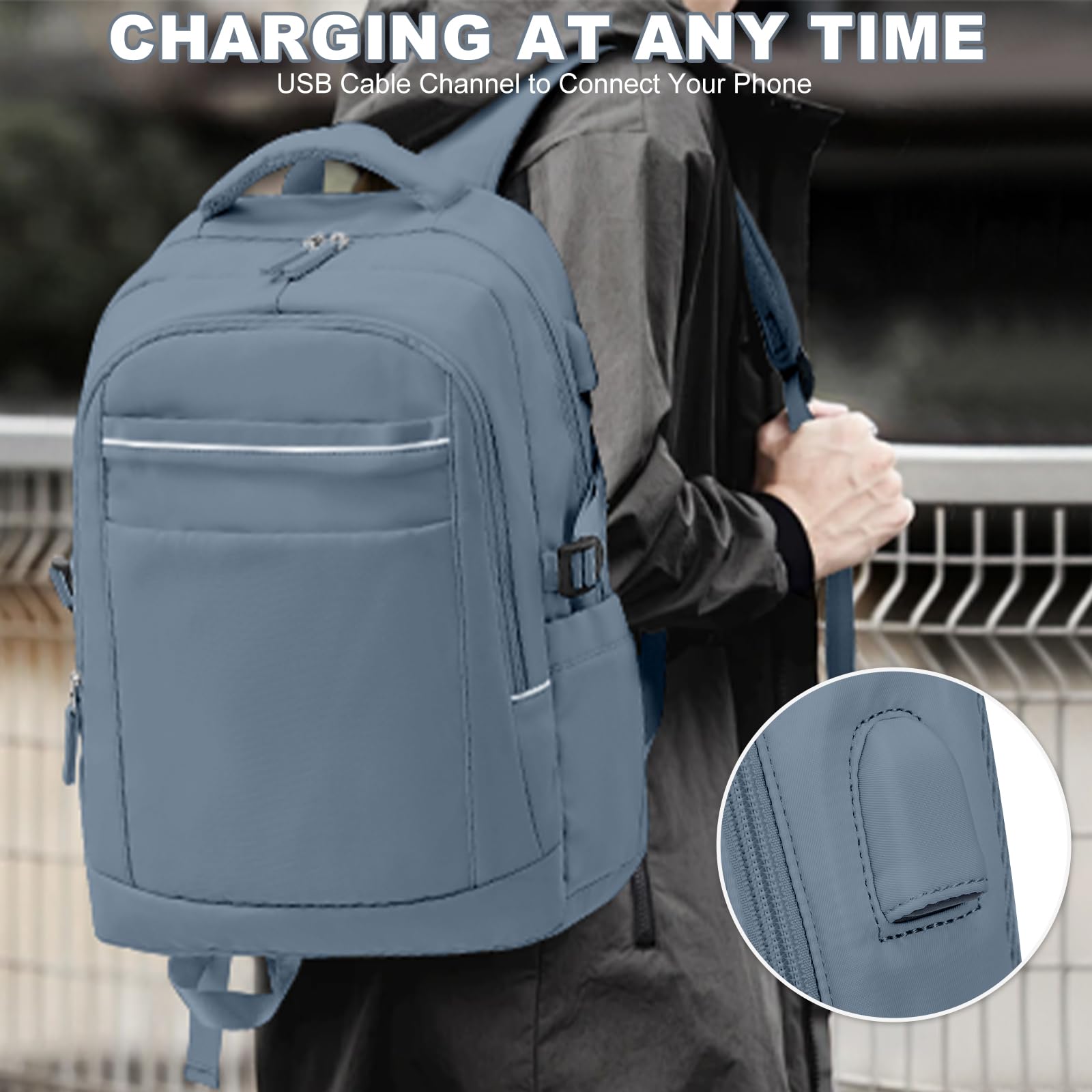 SZLX Borse da Viaggio 45x36x20 Zaino Easyjet Donna Zaino Ryanair 40x20x25 Bagaglio a Mano Zaino impermeabile uomo trekking, Borsa da Viaggio Cabina aereo Zaino per Laptop con Porta di ricarica USB